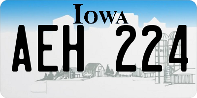 IA license plate AEH224