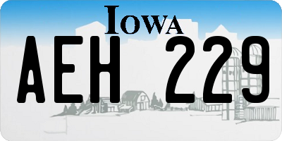 IA license plate AEH229