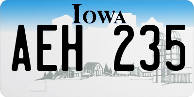 IA license plate AEH235