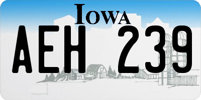 IA license plate AEH239