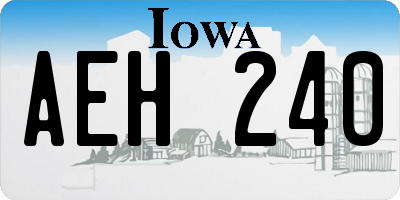 IA license plate AEH240
