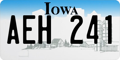 IA license plate AEH241