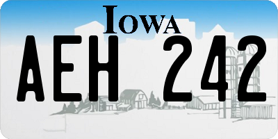 IA license plate AEH242