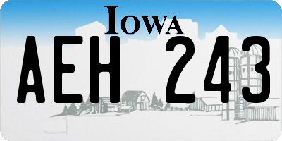IA license plate AEH243