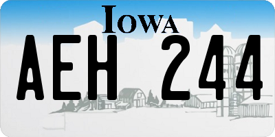 IA license plate AEH244