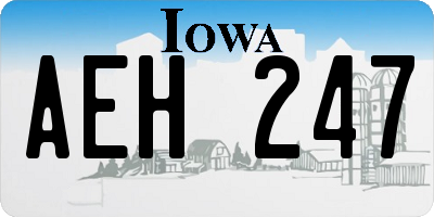 IA license plate AEH247
