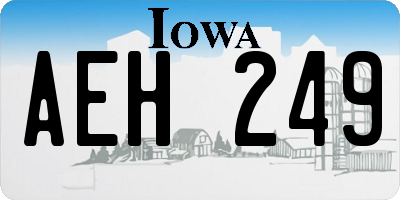IA license plate AEH249