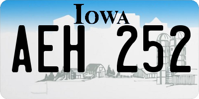 IA license plate AEH252