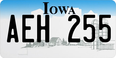 IA license plate AEH255