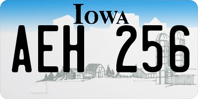 IA license plate AEH256