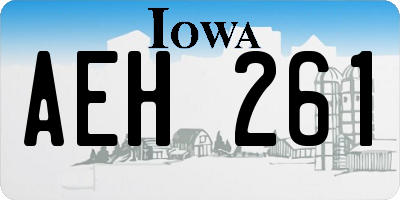 IA license plate AEH261