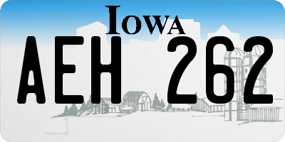 IA license plate AEH262