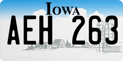 IA license plate AEH263