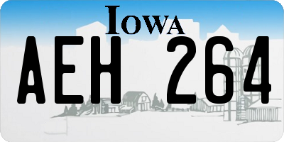 IA license plate AEH264