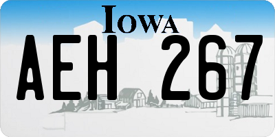 IA license plate AEH267