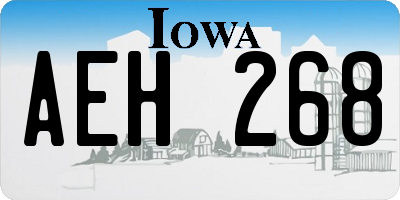 IA license plate AEH268