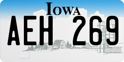 IA license plate AEH269