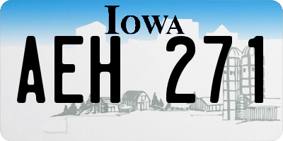 IA license plate AEH271