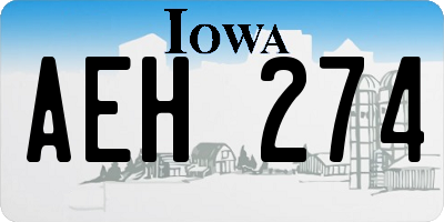 IA license plate AEH274