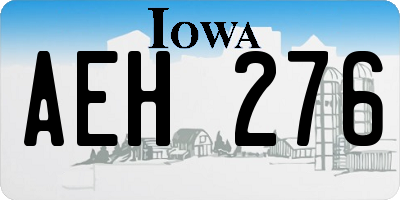 IA license plate AEH276