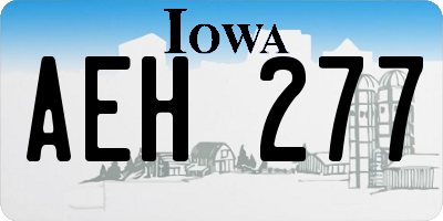 IA license plate AEH277