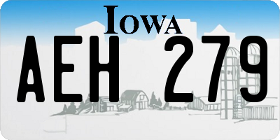 IA license plate AEH279