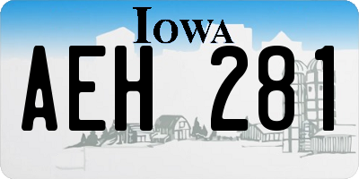 IA license plate AEH281