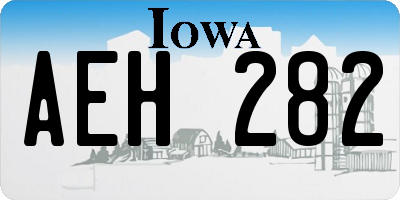 IA license plate AEH282