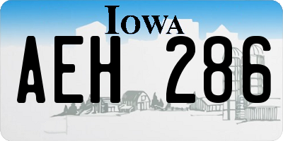 IA license plate AEH286