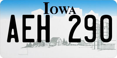 IA license plate AEH290