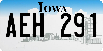 IA license plate AEH291