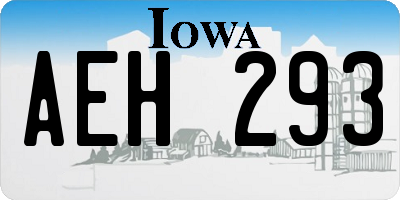 IA license plate AEH293