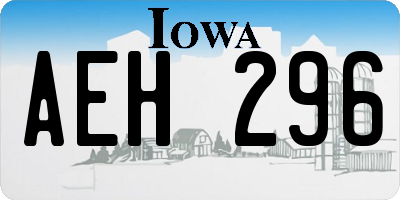 IA license plate AEH296