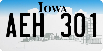 IA license plate AEH301
