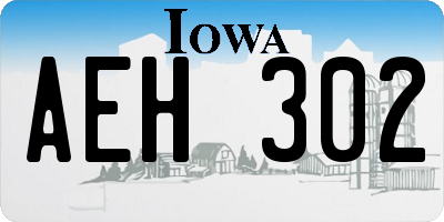 IA license plate AEH302