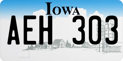 IA license plate AEH303