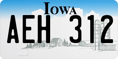 IA license plate AEH312