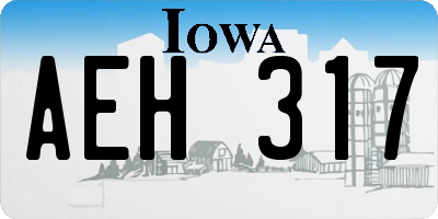 IA license plate AEH317