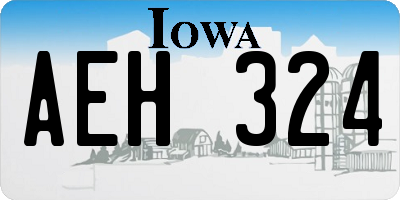 IA license plate AEH324