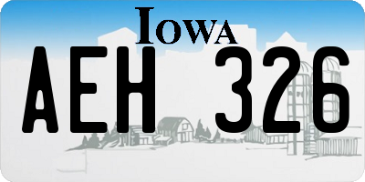 IA license plate AEH326