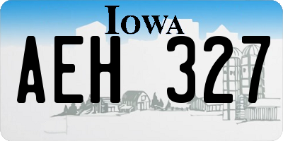 IA license plate AEH327