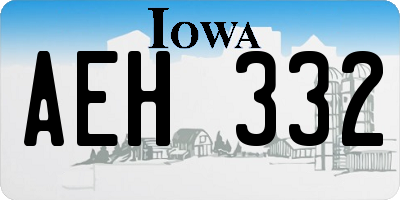 IA license plate AEH332