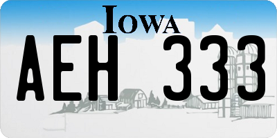 IA license plate AEH333