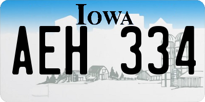 IA license plate AEH334