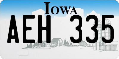 IA license plate AEH335