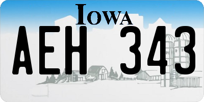 IA license plate AEH343