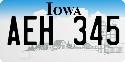 IA license plate AEH345