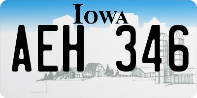 IA license plate AEH346
