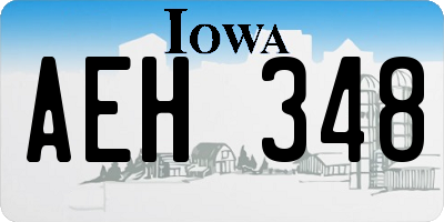 IA license plate AEH348