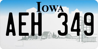 IA license plate AEH349